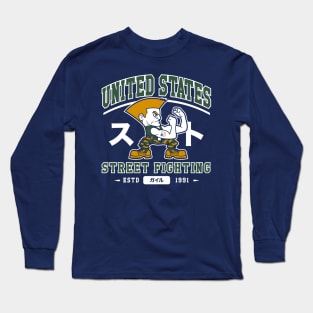 USA Street Fighting - Retro Video Game - College Long Sleeve T-Shirt